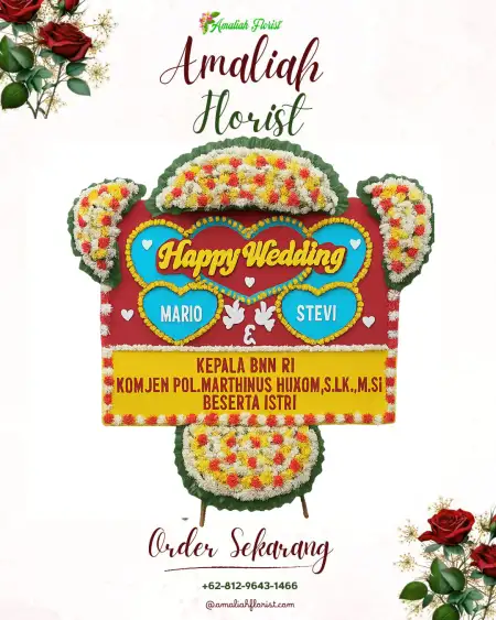 Papan Bunga Pernikahan Pisang